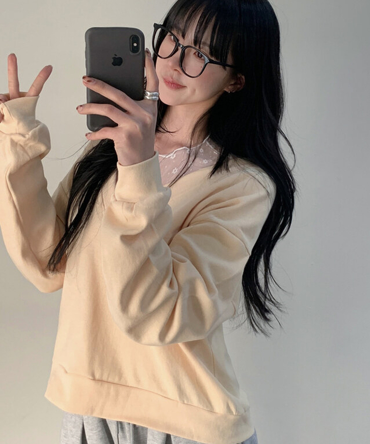 フラワーフリルシースルーレイヤードTシャツ WHITE