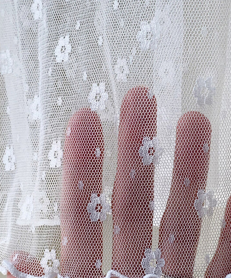 フラワーフリルシースルーレイヤードTシャツ