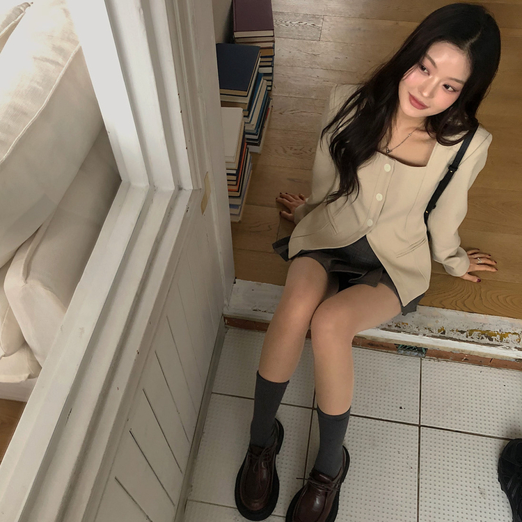 ビンテージレースアップローファー BROWN