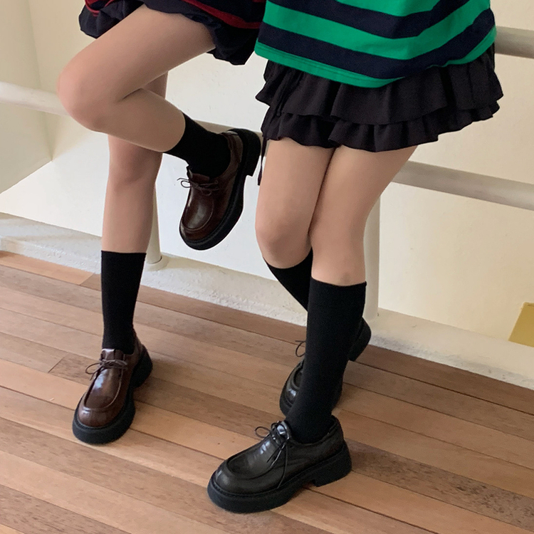 ビンテージレースアップローファー BLACK