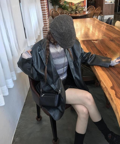 ヘアアクセサリー ビンテージレオパードハンティングキャップ CHARCOAL
