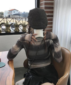 ヘアアクセサリー ビンテージレオパードハンティングキャップ CHARCOAL