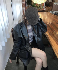 ヘアアクセサリー ビンテージレオパードハンティングキャップ CHARCOAL