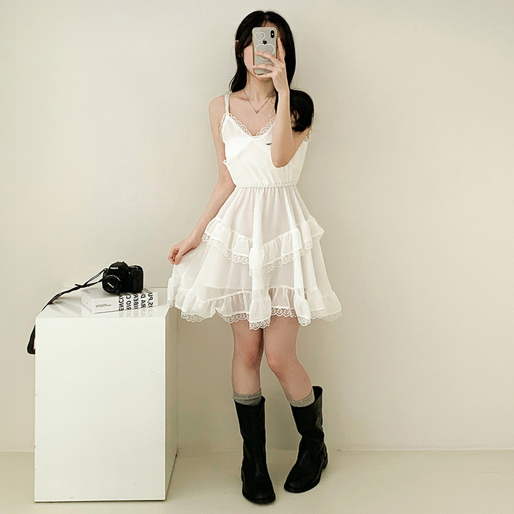 シフォンティアードミニワンピース IVORY
