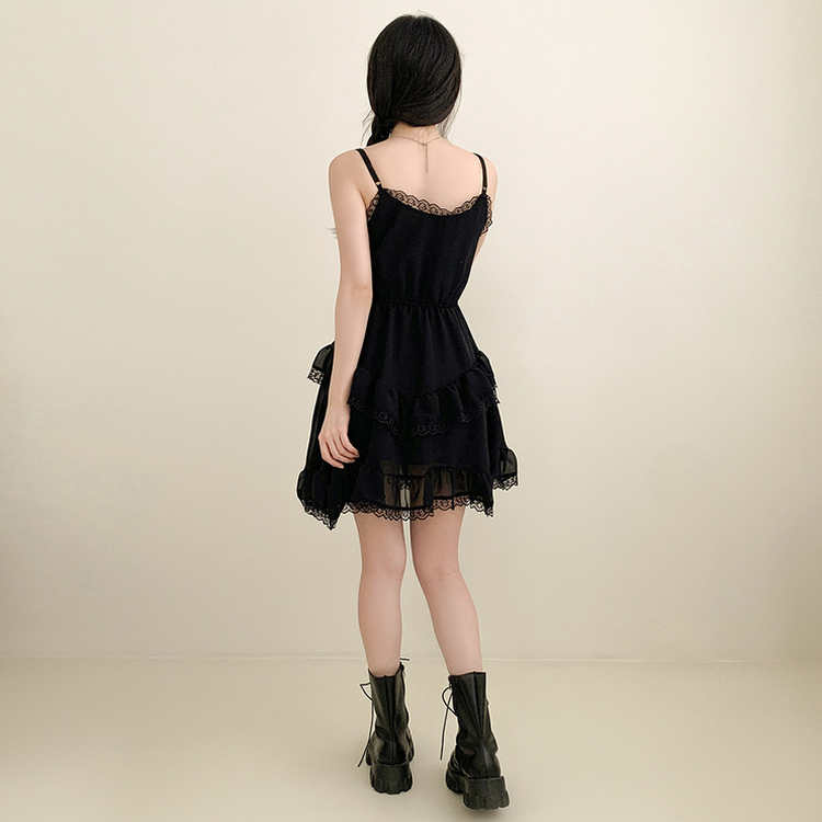 シフォンティアードミニワンピース BLACK