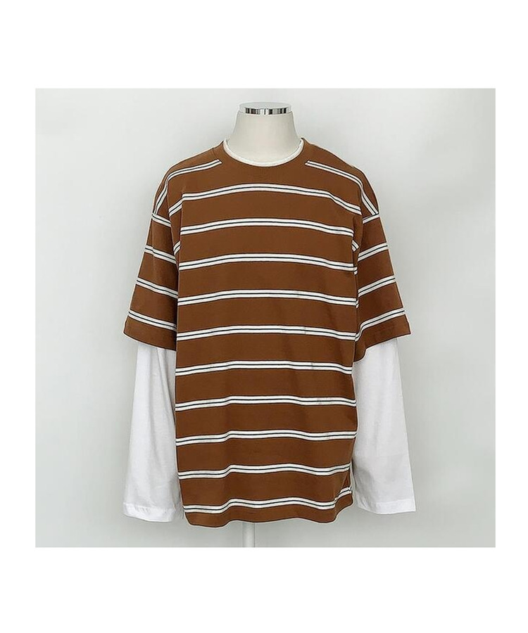 ストライプレイヤードTシャツ