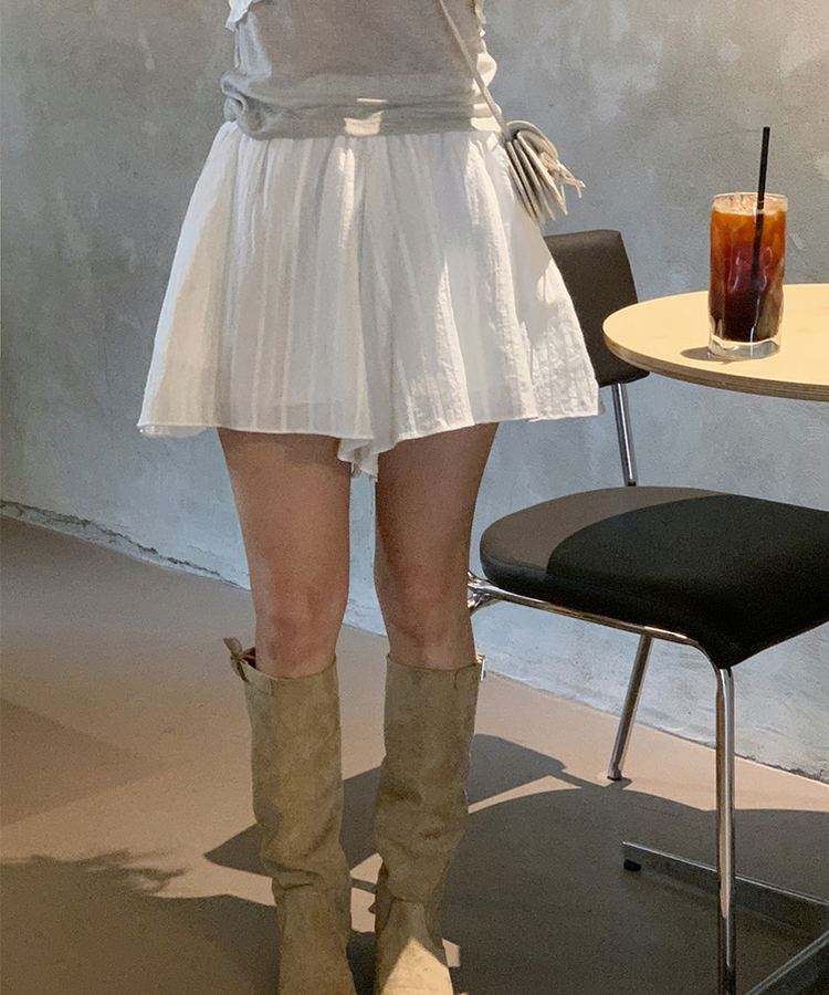 レースバンディングハーフパンツ IVORY