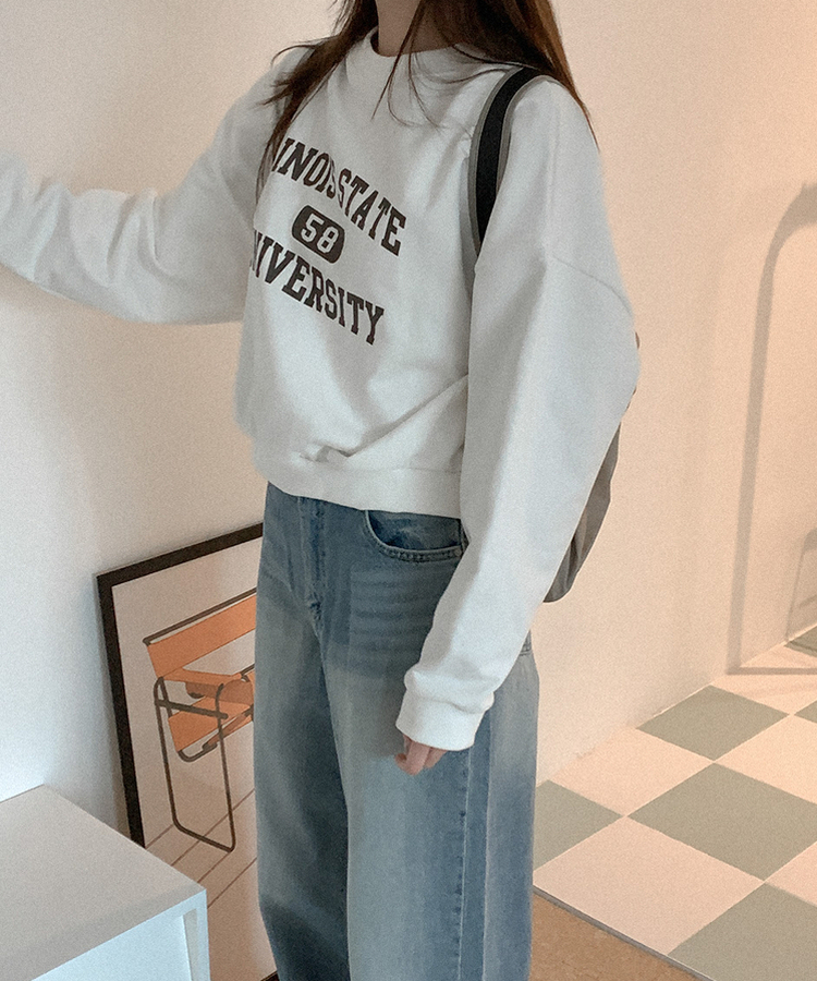 コットンレタリングトレーナー BROWN
