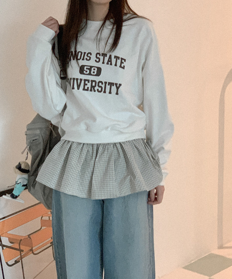 コットンレタリングトレーナー BROWN