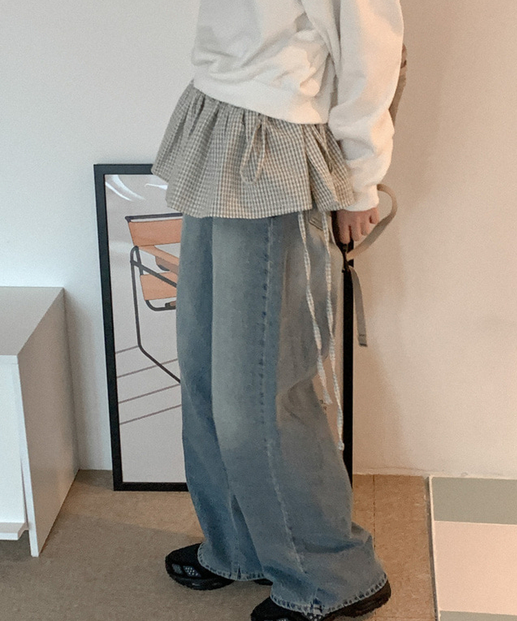 ハーフリングレイヤードスカート CHECK