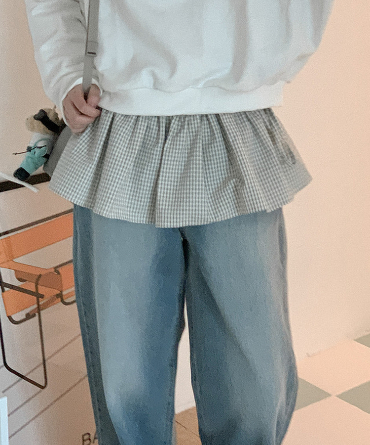 ハーフリングレイヤードスカート CHECK