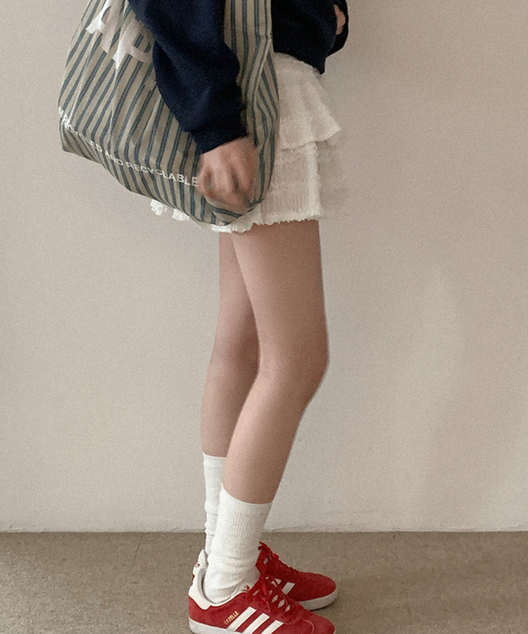 レースティアードミニスカート IVORY