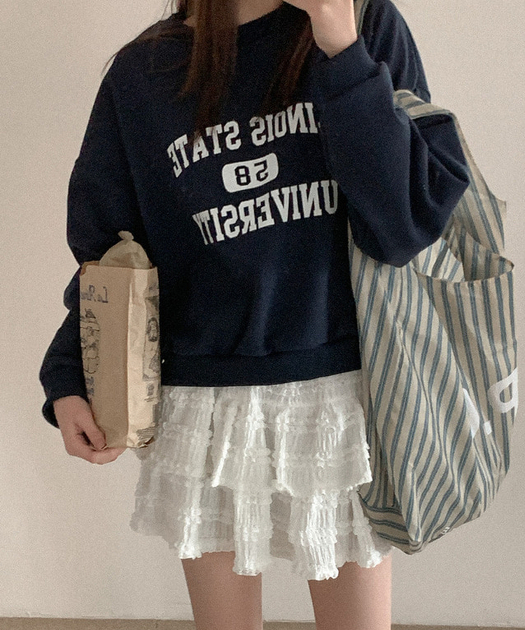 レースティアードミニスカート IVORY