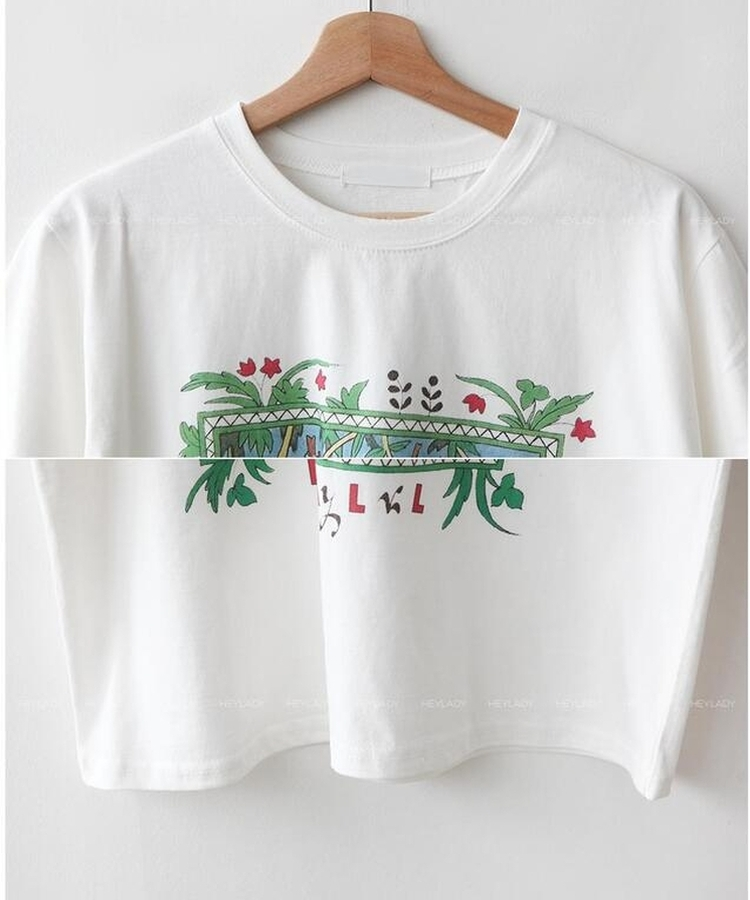 コットンプリンティング半袖Tシャツ