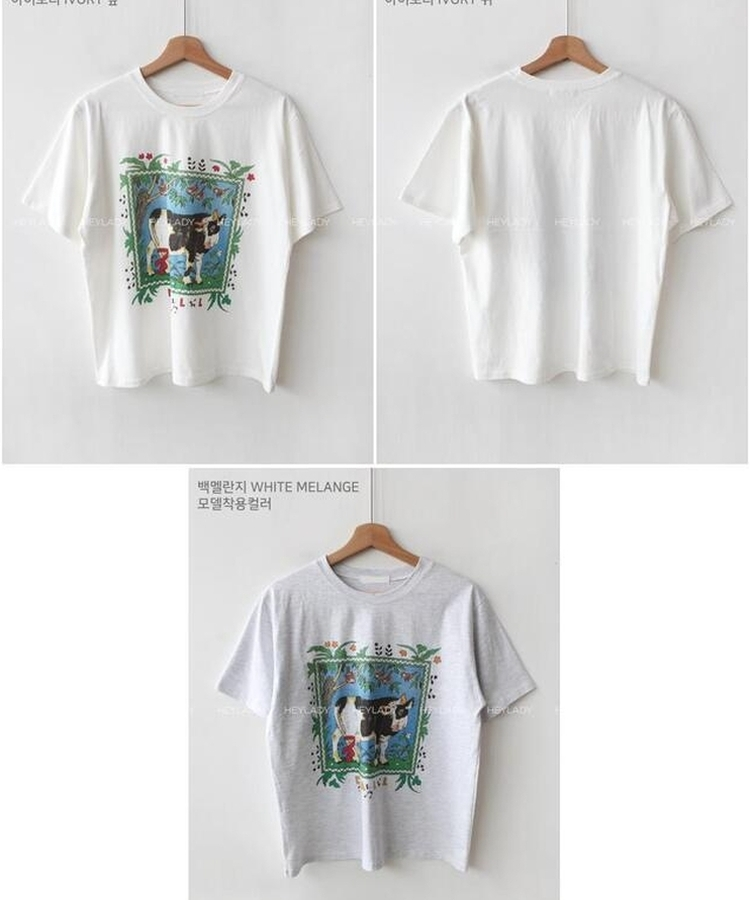 コットンプリンティング半袖Tシャツ