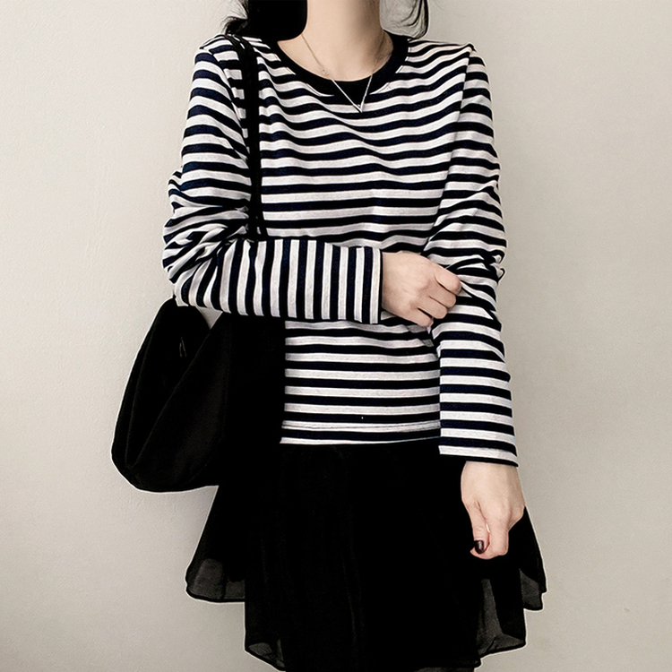 スパンボーダー長袖Tシャツ NAVY