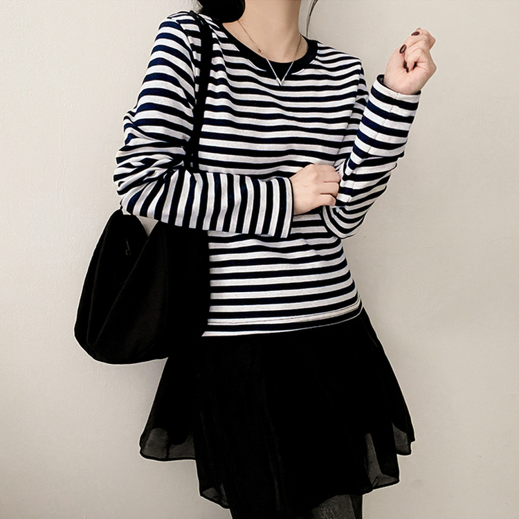 スパンボーダー長袖Tシャツ NAVY