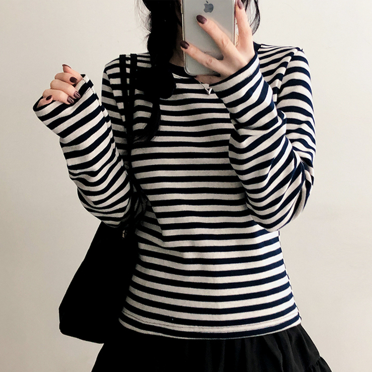 スパンボーダー長袖Tシャツ NAVY