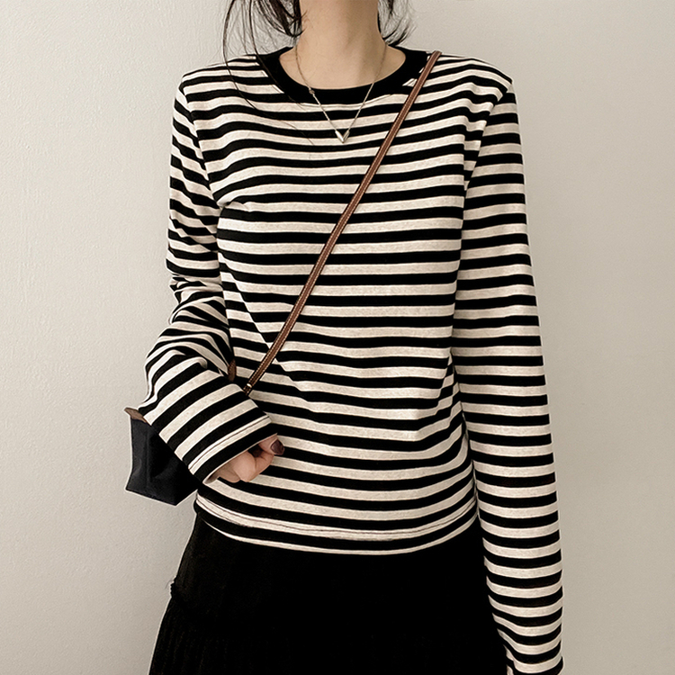 スパンボーダー長袖Tシャツ BLACK