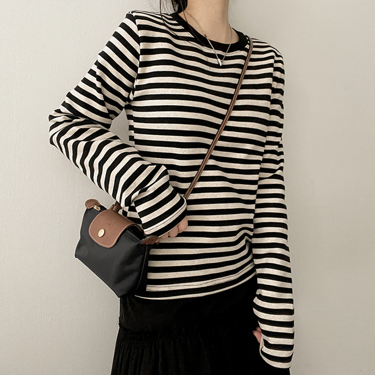 スパンボーダー長袖Tシャツ BLACK
