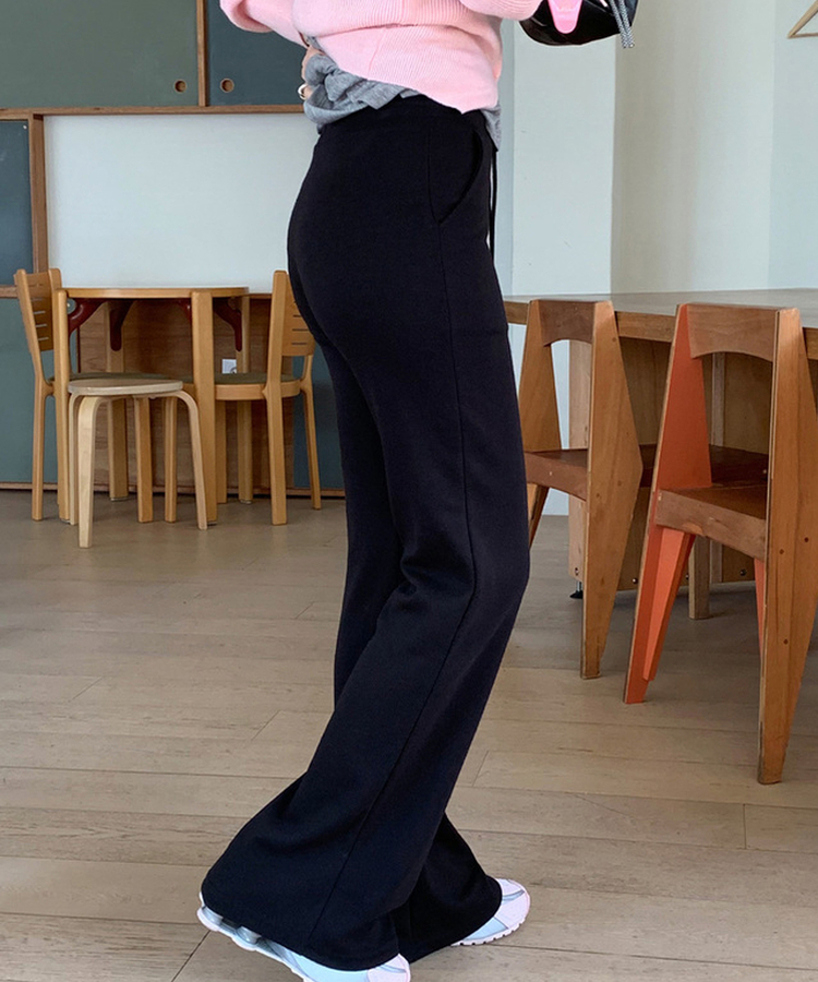バンディングブーツカットパンツ BLACK