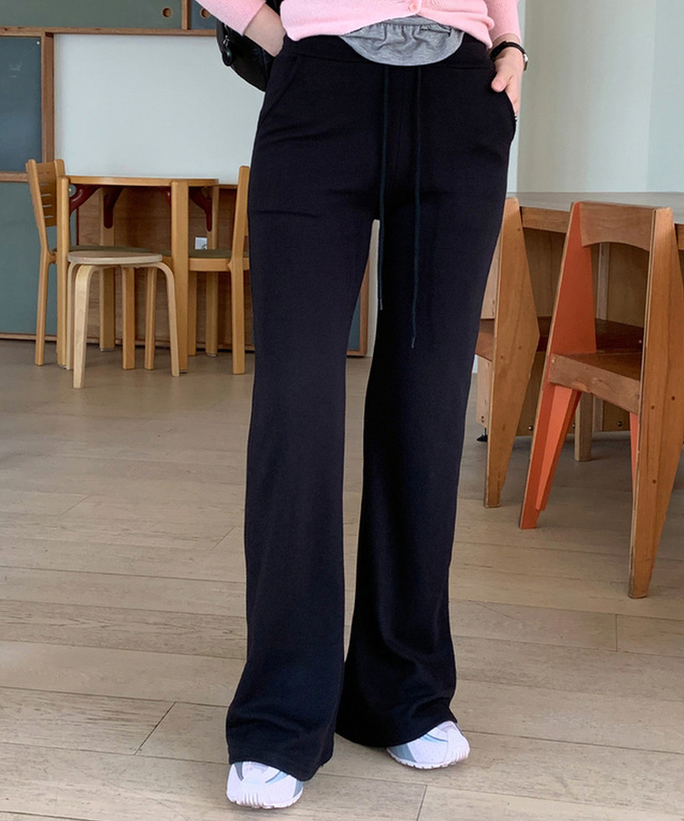 バンディングブーツカットパンツ BLACK