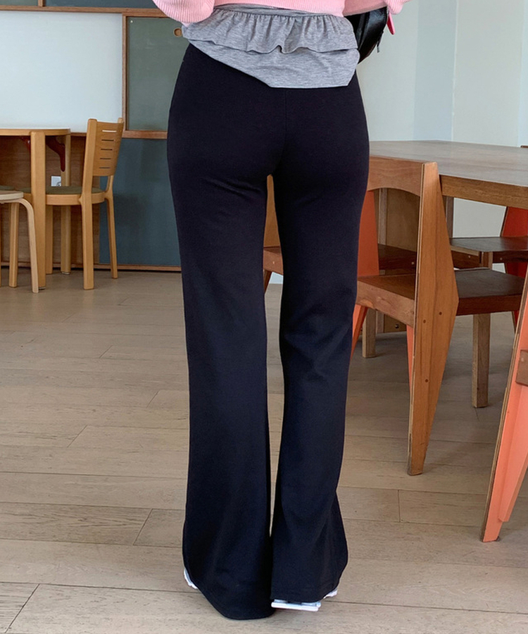 バンディングブーツカットパンツ BLACK