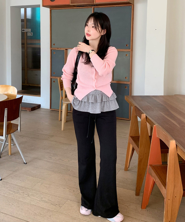バンディングブーツカットパンツ BLACK