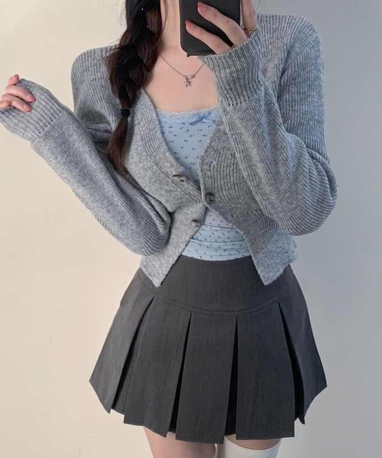【カップ付き】レイヤードフラワーキャミソール SKY BLUE