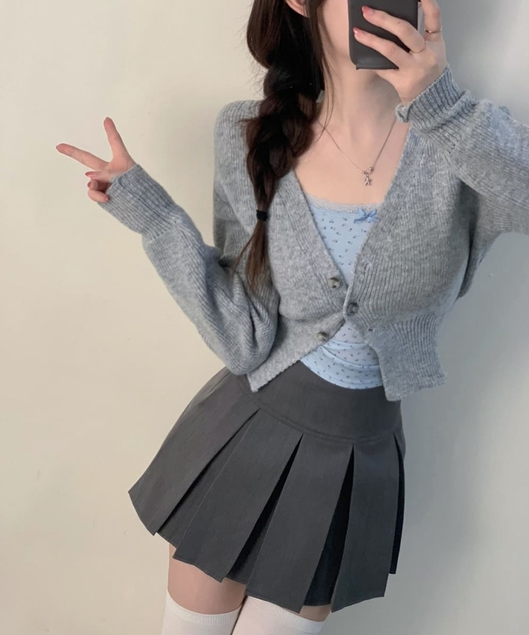 【カップ付き】レイヤードフラワーキャミソール SKY BLUE