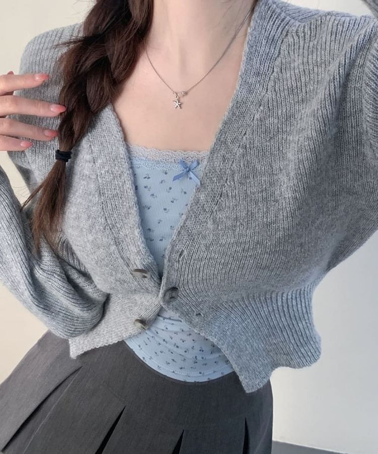 【カップ付き】レイヤードフラワーキャミソール SKY BLUE