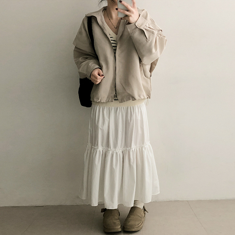 フラワーバンディングロングスカート IVORY