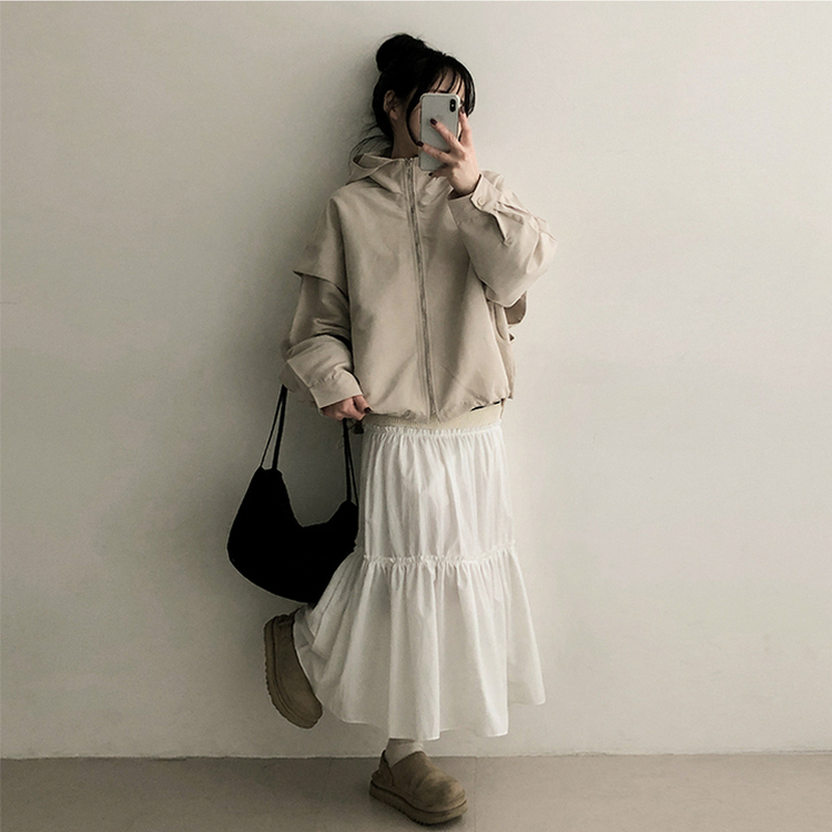 フラワーバンディングロングスカート IVORY