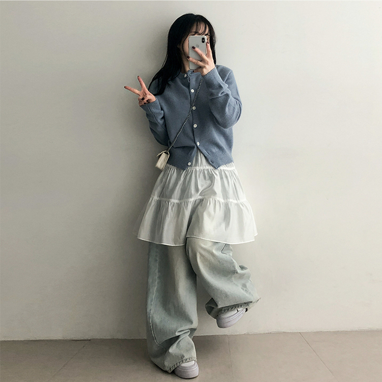 ラウンドニットカーディガン(5color) SKY BLUE
