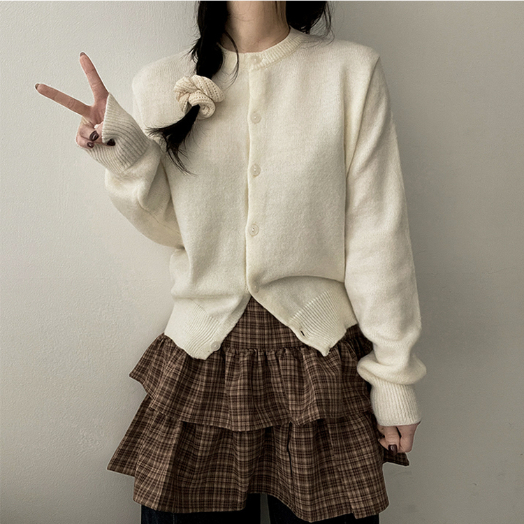 ラウンドニットカーディガン(5color) IVORY