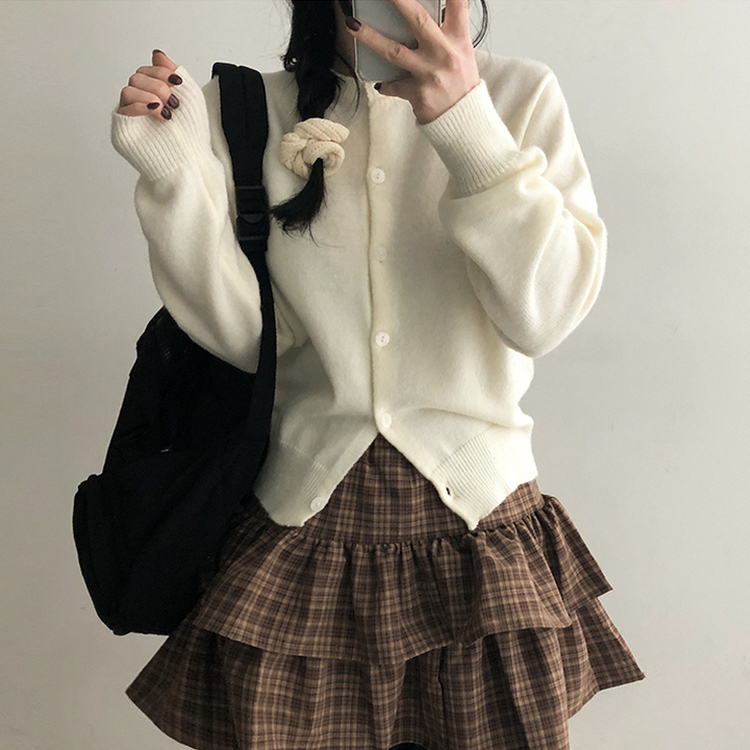 ラウンドニットカーディガン(5color) IVORY