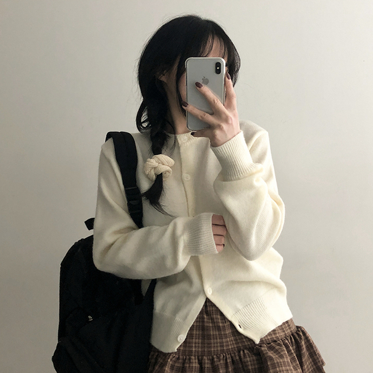 ラウンドニットカーディガン(5color) IVORY