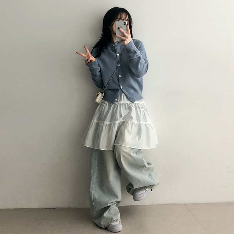 レイヤードシャーリングスカート IVORY