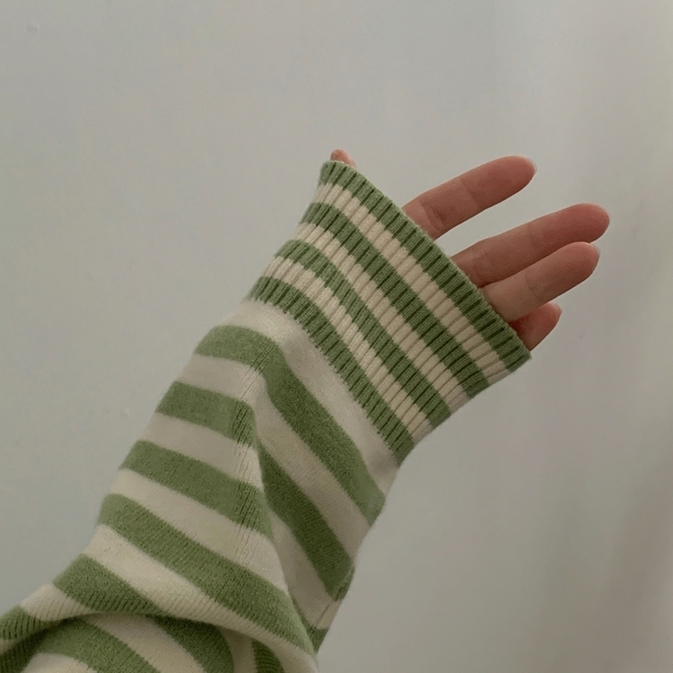 ストライプルーズフィットニット(5color) GREEN