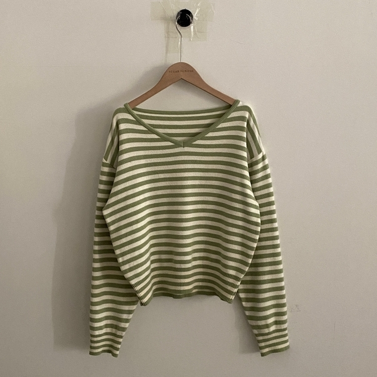 ストライプルーズフィットニット(5color)