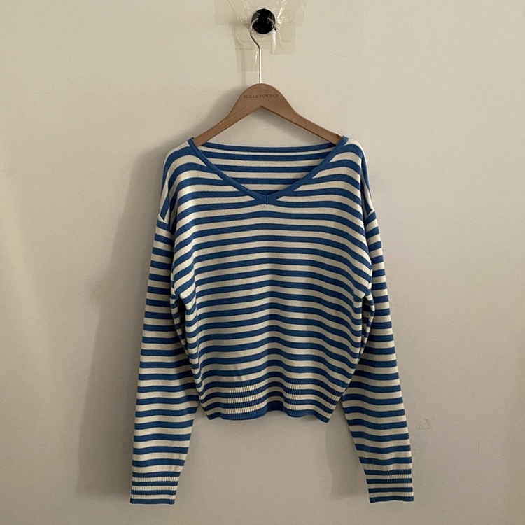 ストライプルーズフィットニット(5color)