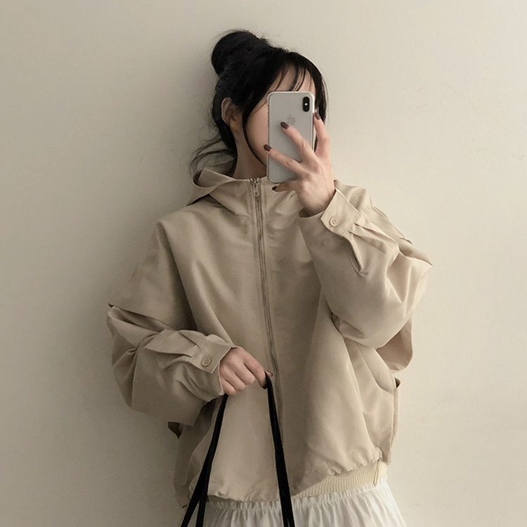 スリットレイヤードフードジャンパー BEIGE