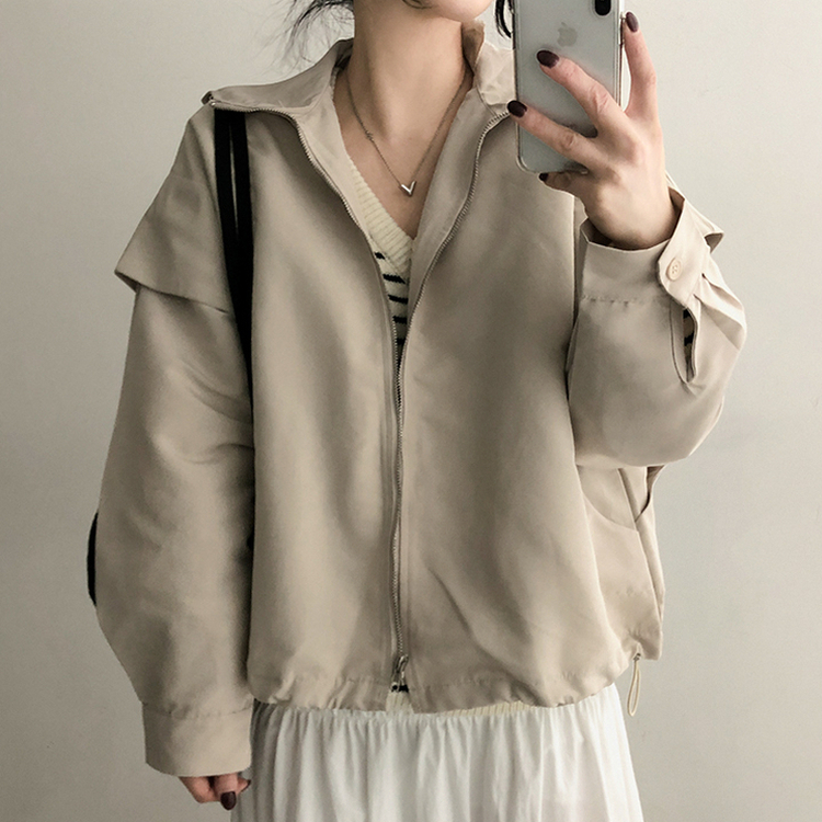スリットレイヤードフードジャンパー BEIGE