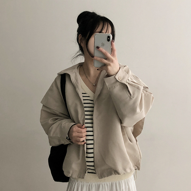 スリットレイヤードフードジャンパー BEIGE