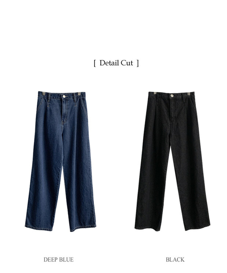 ピンタックワイドデニムパンツ