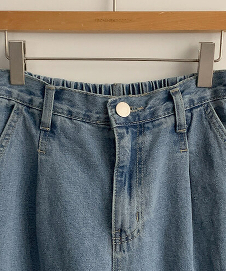 ピンタックワイドデニムパンツ