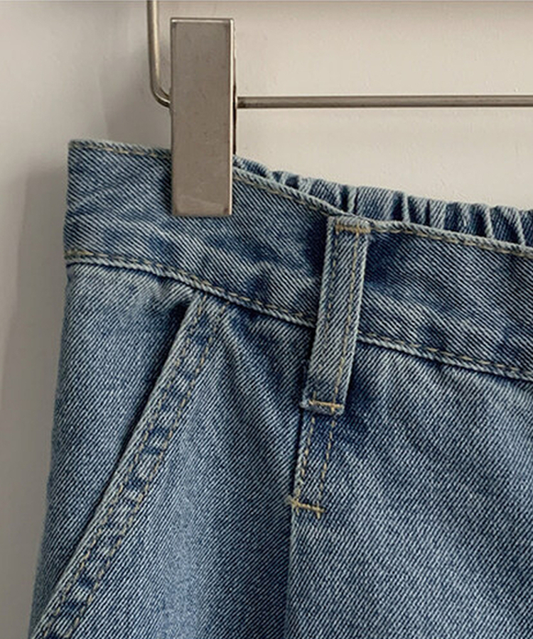 ピンタックワイドデニムパンツ