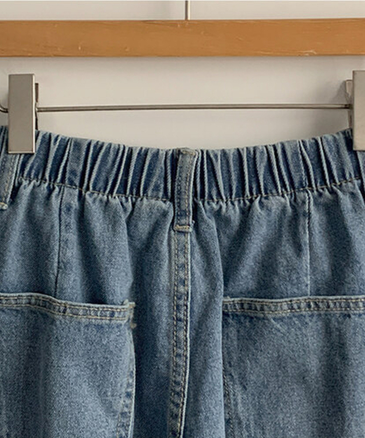 ピンタックワイドデニムパンツ