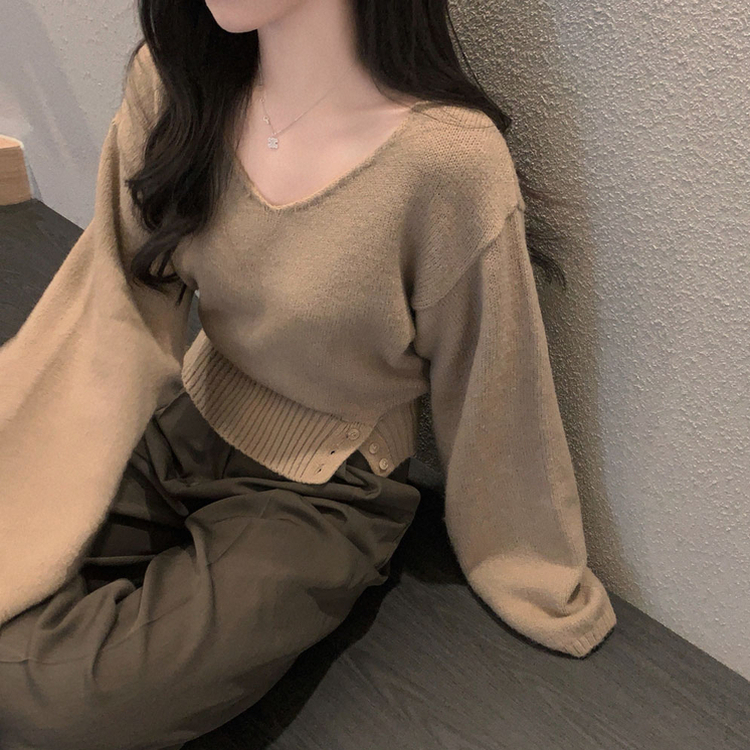 ボタンオーバークロップニット(7color) BEIGE