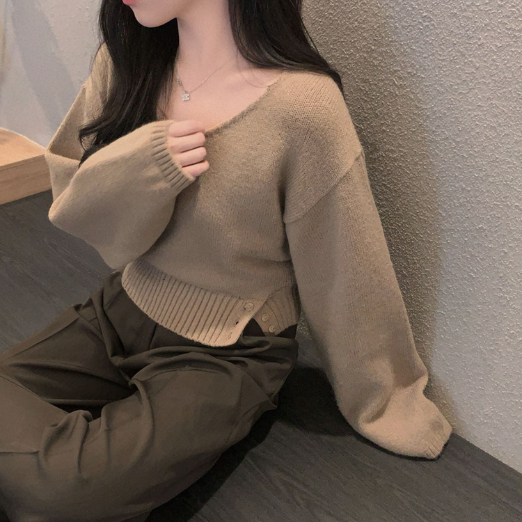 ボタンオーバークロップニット(7color) BEIGE